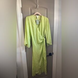 H&M Lime Green Wrap Dress